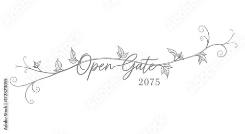 Elegant Open Gate with floral design invites viewers to a special event, perfect for weddings, celebrations, and sophisticated branding