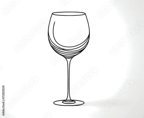 Minimalist outline of a wine glass
