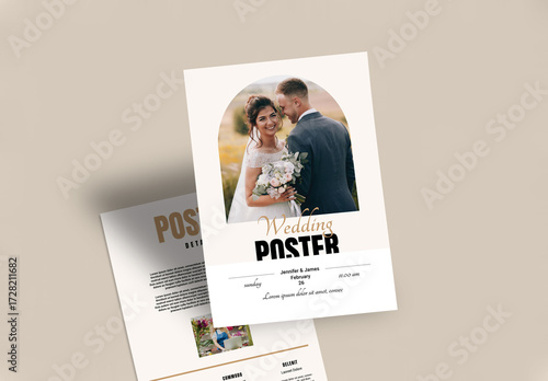 A4 Wedding Poster Mockup