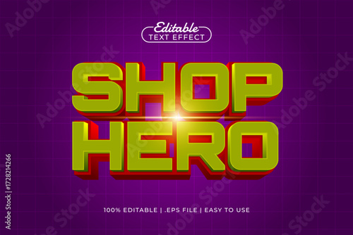shop hero editable text effect