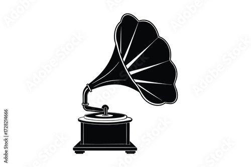 Vintage Phonograph Illustration Classic Music Technology Design Retro Device