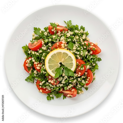 Traditional Tabbouleh Salad with Lemon and Tomato