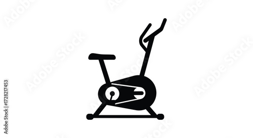 Simple black and white image of an exercise bike a stark silhouette