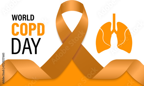 World COPD Day, observed every year in November, raises global awareness about Chronic Obstructive Pulmonary Disease, its prevention, treatment, and the importance of lung health Banner poster design.