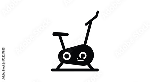Simple black exercise bike graphic design fitness equipment illustration silhouette