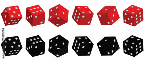 .Cube or cubes games.  Rolling dice, numbers one to six. Dices dots or dot.  Win and betting, gaming experience leisure or hobby. Cubes with random numbers.