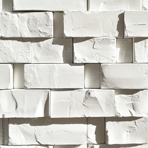 White textured brick wall pattern