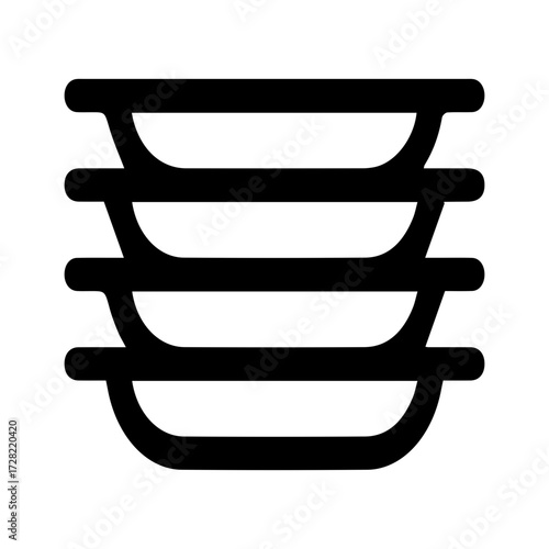Minimalist Dish Stack Icon