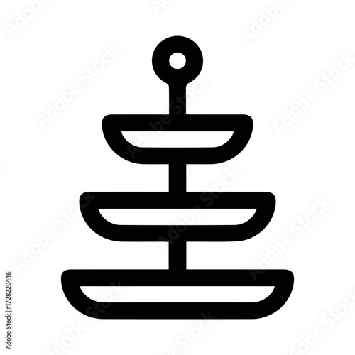 Tiered serving tray icon
