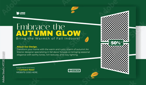 Embrace the autumn glow, bring the warmth of fall indoors interior design template