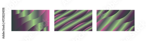 Enchanted Emerald and Amethyst Gradient Wave Backgrounds Bundle with Vibrant Textures for Fantasy Digital Art