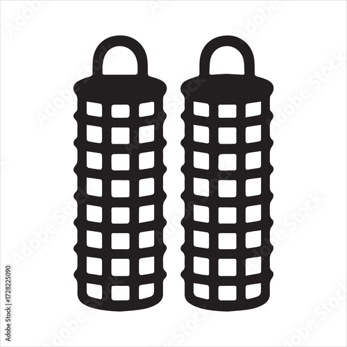 Hair Curlers icon silhouette vector with white background