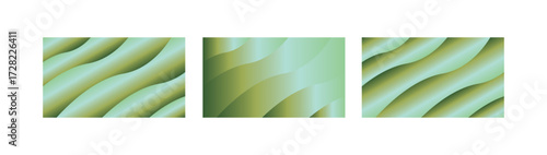 Verdant Meadow Gradient Wave Backgrounds Bundle with Fresh Lime and Emerald Green Layers for Eco Digital Design