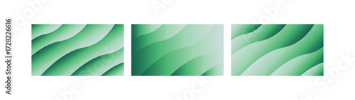 Serene Jade Gradient Wave Backgrounds Bundle with Mint Emerald and Forest Green Textures for Calming UI and Art