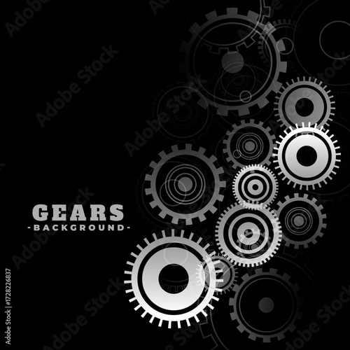 metallic cogwheel symbol on dark background a industry equipment
