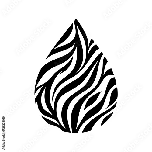 Abstract teardrop line drawing