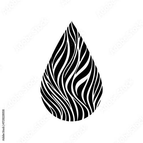 Abstract teardrop line drawing