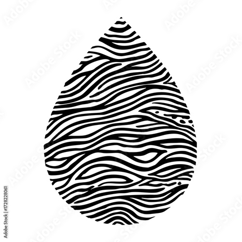 Abstract teardrop line drawing