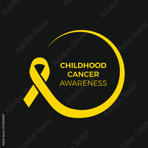 Childhood cancer awareness Gold Yellow ribbon with Round Circle Badge.