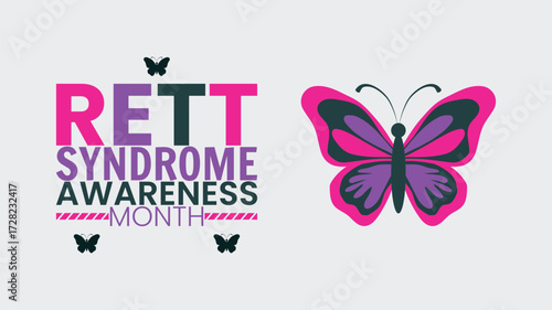 October is Rett Syndrome Awareness Month background template use to background, banner, placard, card.