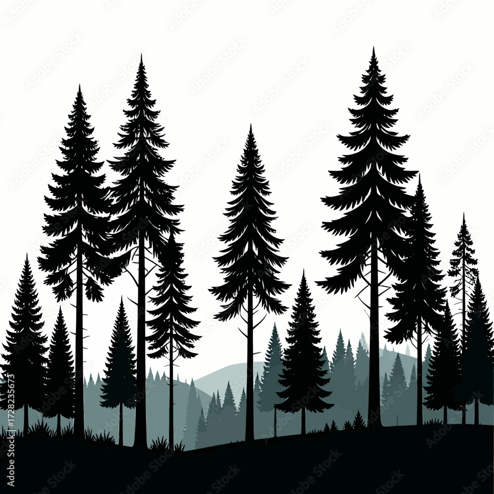 Fototapeta premium christmas trees background