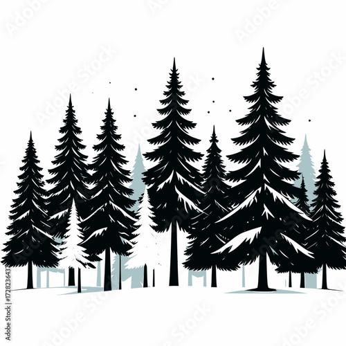 winter landscape with trees
