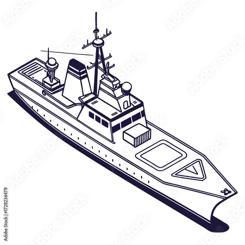 Navy Ship Line Art