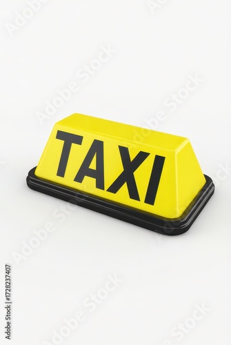 Taxi sign display urban location product photo isolated background close-up view transportation concept