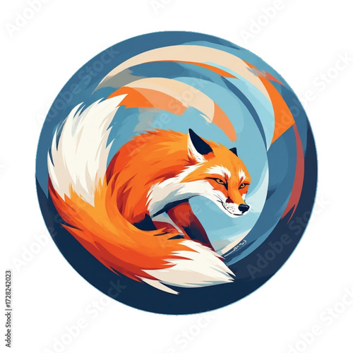 Red Fox Icon Vector Illustration Wildlife Animal Design
