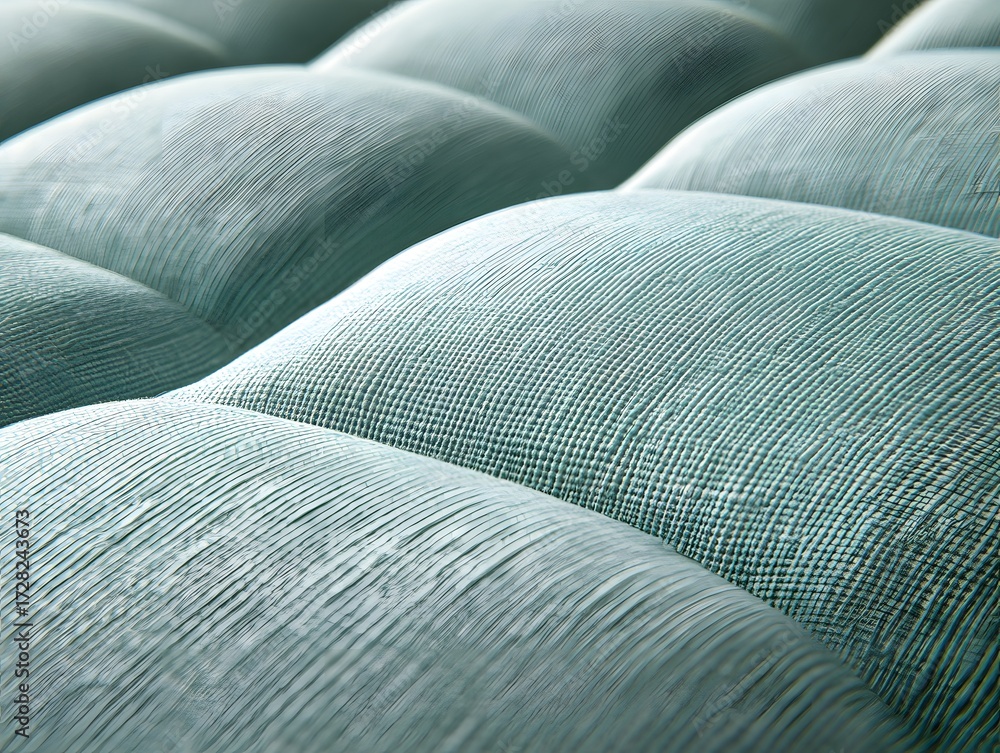 Obraz premium Closeup Teal Textured Fabric Upholstery Detail