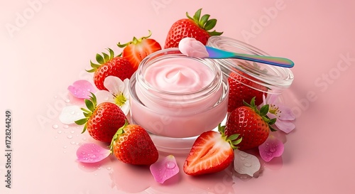 Strawberry Cream Face Mask Skincare.