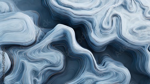 Elegant abstract topographic map with cool color gradations and subtle white line details.