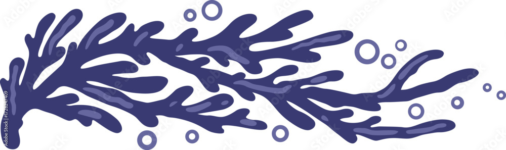 Obraz premium Purple coral reef with air bubble for decoration on costal and nautical concept.