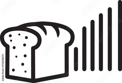 Savory success story unfolds with rising loaf and vibrant signal bars indicating strong growth and delicious opportunities for culinary innovation and business expansion