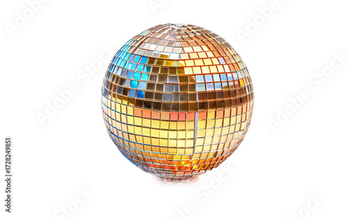 Mini Disco Ball with Western Reflection on white background