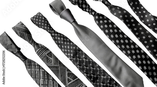 Contemporary Monochrome Fashion Display on white background