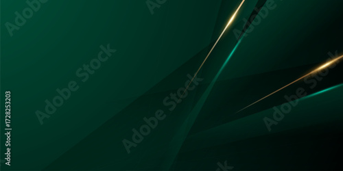 green abstract background with luxury golden elements vector illustration
