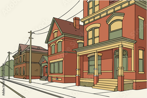 Cass Avenue in Detroit, Michigan, historic street with murals and restored brick buildings