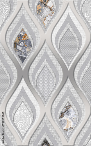 3d seamless pattern with floral design