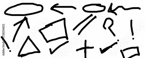 Hand-drawn Sketch Shapes Collection of circle,triange,square