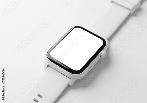 Sleek White Smartwatch on White Background for Tech Enthusiasts
