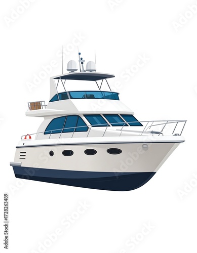 Luxury motor yacht illustration