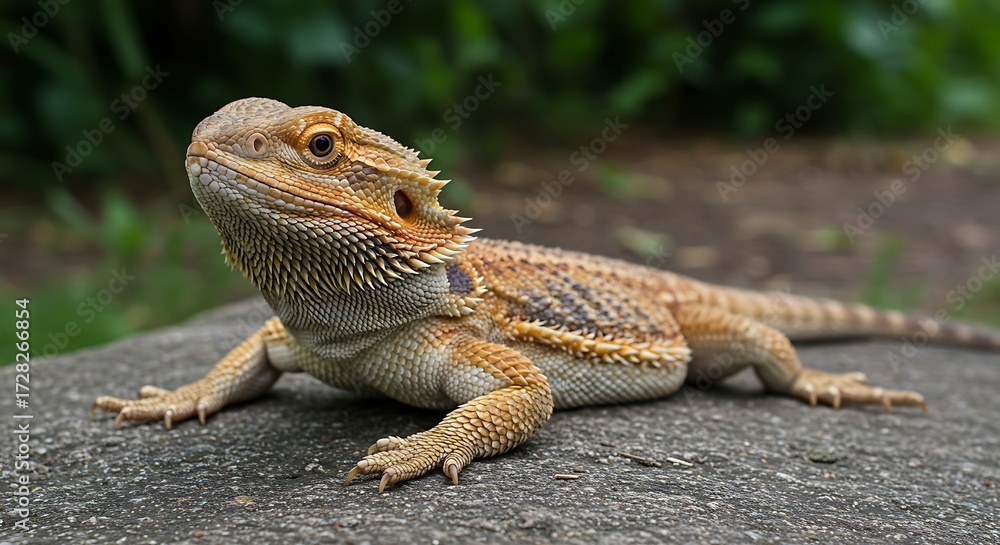 Fototapeta premium Bearded dragon reptile outdoor