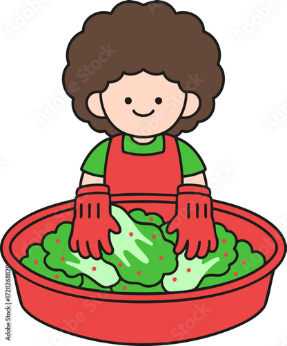 woman with ingredient