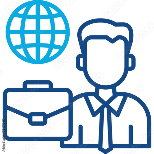Diplomatic Mission line color icon