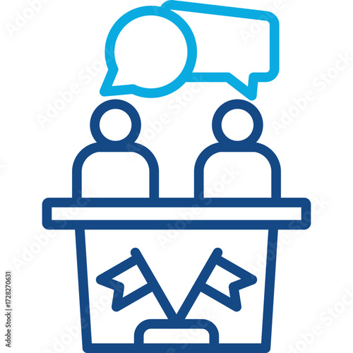 Political Dialogue line color icon