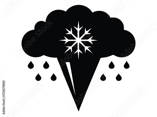 blizzard vector icon in bold style on black color and white background.