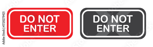 Do Not Enter Sign Icon Set, Vector Illustration