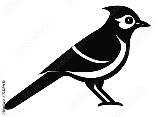 blue jay vector icon in bold style on black color and white background.