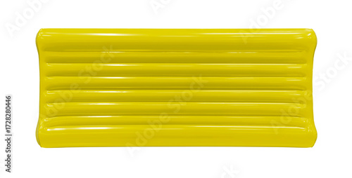 Top view Yellow Inflatable pool raft Use it to lie down and float in the swimming pool isolated